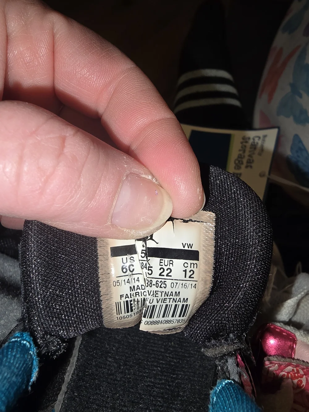 Jordan Toddlers' Black and Pink High-Top Sneakers with Blue Lining